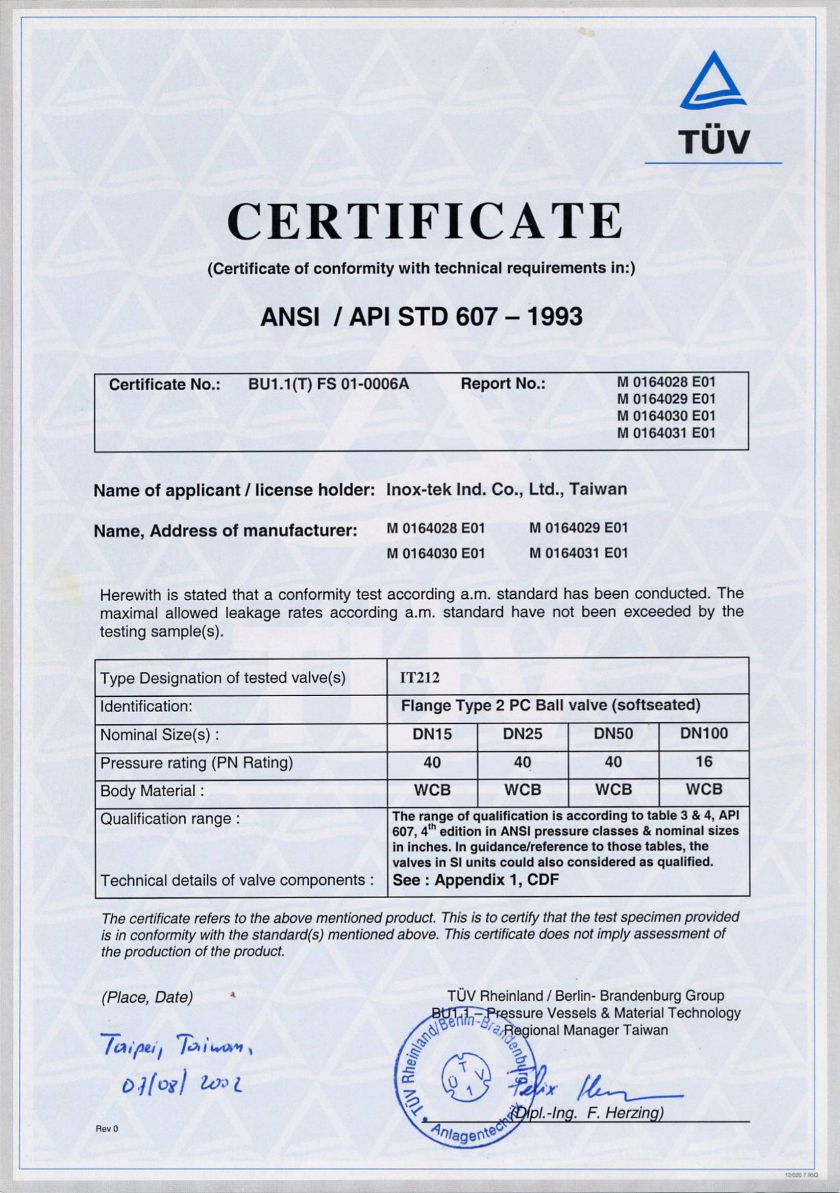 INOX-TEK_API 607_IT-212 (2pc Flanged Ball Valve WCB Class300)